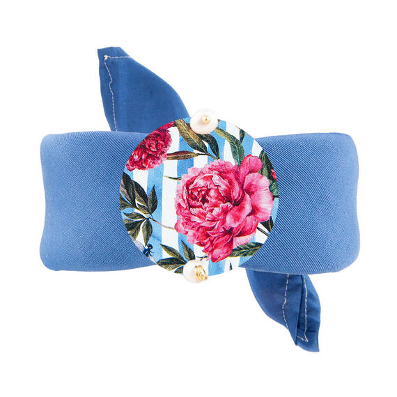 Bracciale Azzurro Fiore Rosa Classico Perla - Lebole Maison