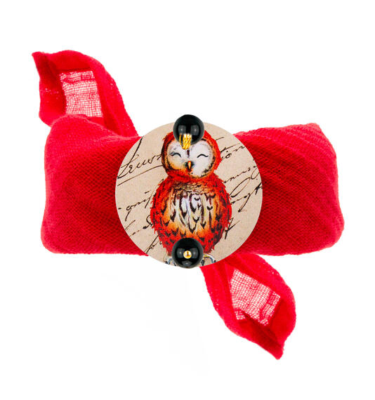 Bracciale Rosso Gufo Classico Rubino - Lebole Maison