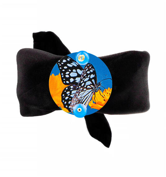 Bracciale Nero Farfalla Classico Azzurro - Lebole Maison
