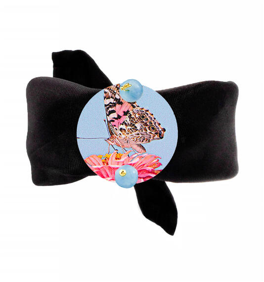 Bracciale Nero Farfalla Classico Celeste - Lebole Maison