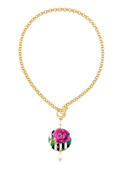 Collana Fiori Riga Nera Classico Perla - Lebole Maison