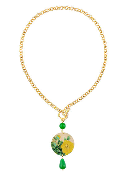 Classic Yellow Green Flower Necklace - Lebole Maison