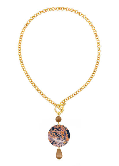 Classic Brown Tiger Necklace - Lebole Maison