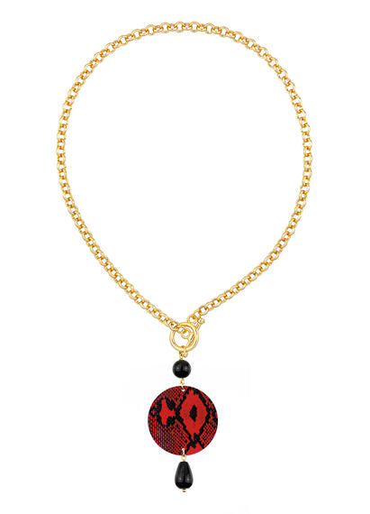 Classic Black Python Necklace - Lebole Maison
