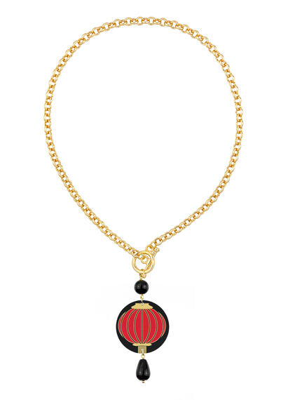 Classic Black Lantern Necklace - Lebole Maison