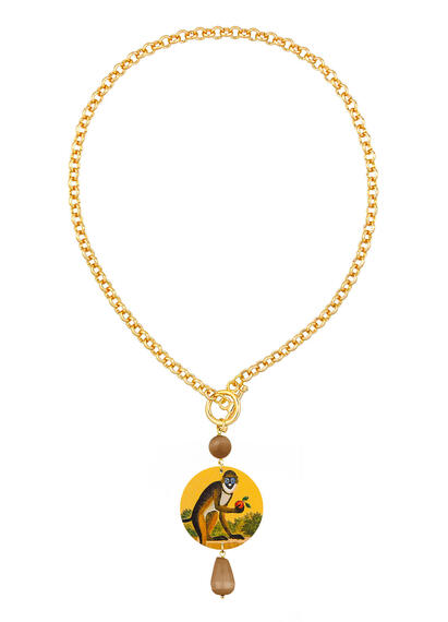 Classic Brown Monkey Necklace - Lebole Maison
