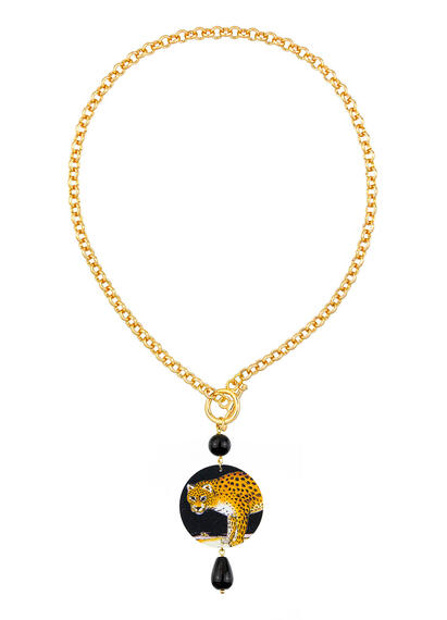 Classic Black Feline Necklace - Lebole Maison