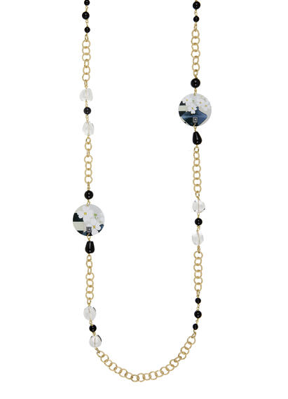 Collana Lebolina Classico Fiori Bianchi Righe - Lebole Maison
