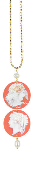 Collana Cammeo Arancione Perla - Lebole Maison