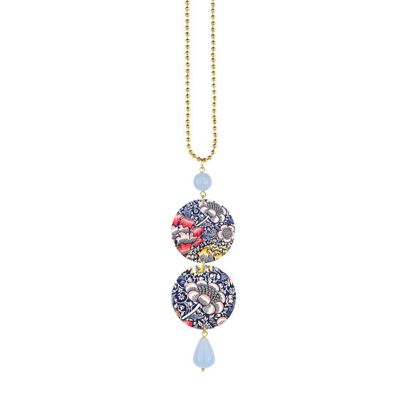 Collana Tessuto Fiori Celeste - Lebole Maison