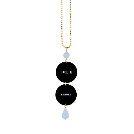 Collana Tessuto Fiori Celeste - Lebole Maison