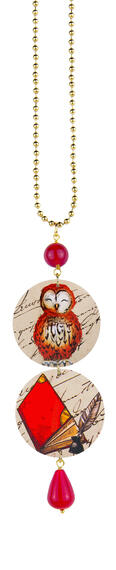 Collana Gufo Rubino - Lebole Maison
