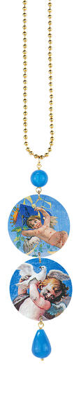 Collana Putto Con Colomba Azzurro - Lebole Maison