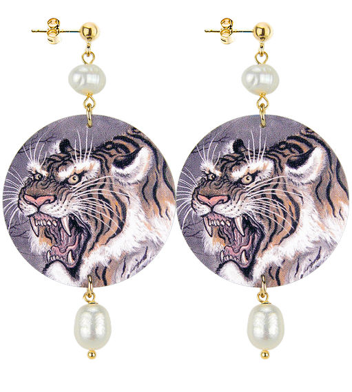 Orecchini Tigre Grande Perla - Lebole Maison
