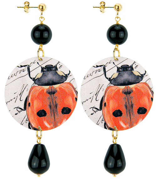 Orecchini Coccinella Grande Nero - Lebole Maison