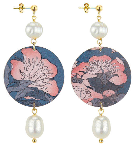 Orecchini Fiore Rosa Classico Perla - Lebole Maison