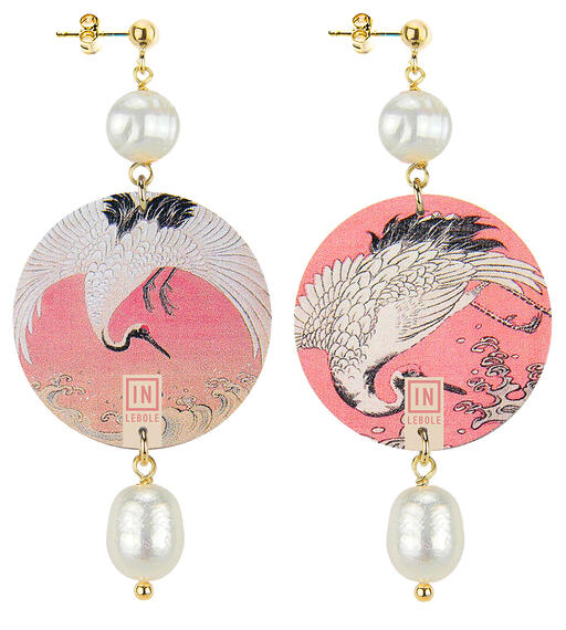 Orecchini Airone Classico Perla - Lebole Maison