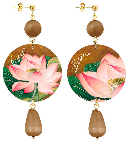 Orecchini Fiore Cogli L'attimo Classico Marrone - Lebole Maison