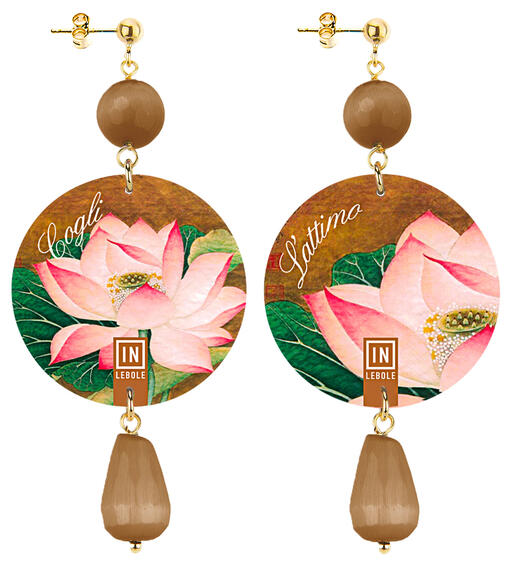 Orecchini Fiore Cogli L'attimo Classico Marrone - Lebole Maison