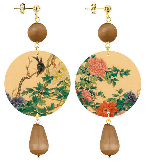 Orecchini Fiori Orientali Classico Marrone - Lebole Maison