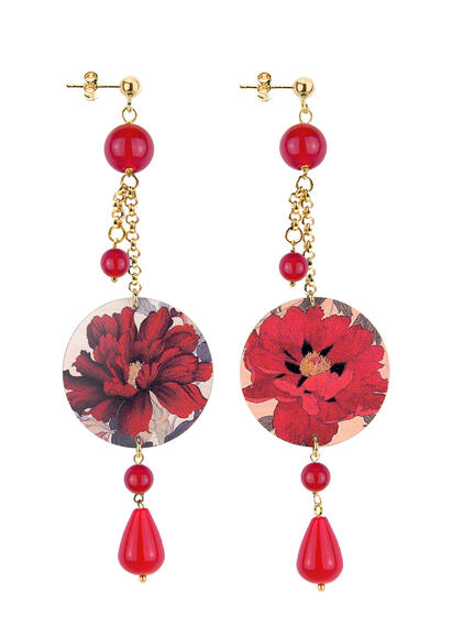 Orecchini Ciuffo Fiore Classico Rubino - Lebole Maison