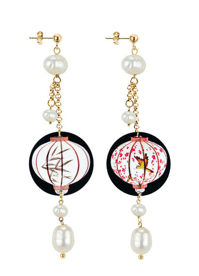 Orecchini Ciuffo Lanterne Classico Perla - Lebole Maison