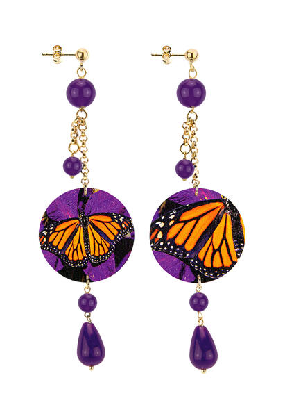 Orecchini Ciuffo Farfalla Classico Viola - Lebole Maison