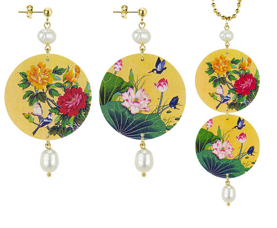 Parure Orecchini  E Collana Ramo Fiori Classico Perla - Lebole Maison