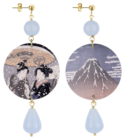 Orecchini Monte Fujiyama Classico Celeste - Lebole Maison