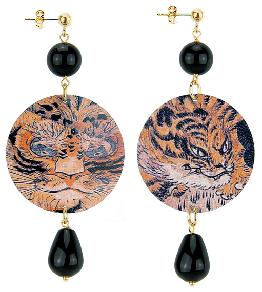 Orecchini Tigre Classico Nero - Lebole Maison