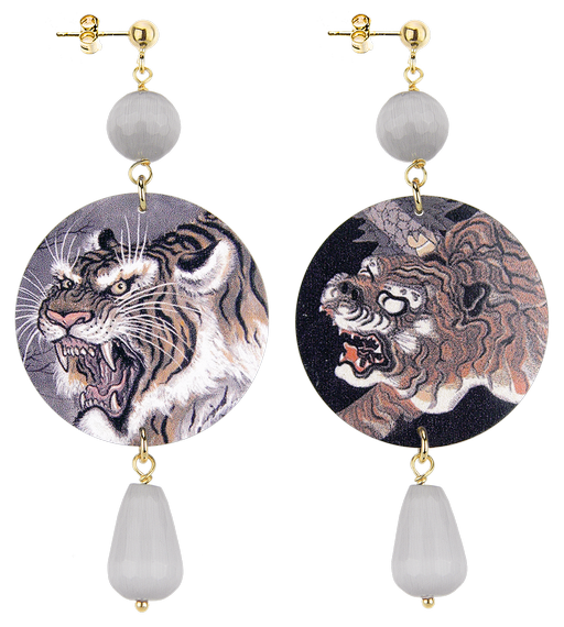 Orecchini Tigre Classico Grigio - Lebole Maison