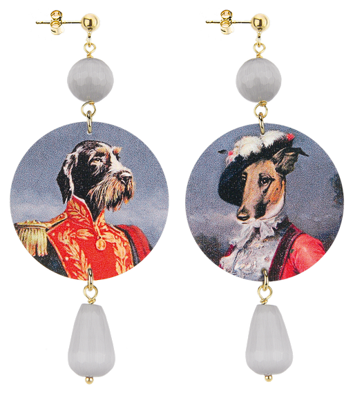 Earrings Greyhound And Spinone Gray Classic - Lebole Maison