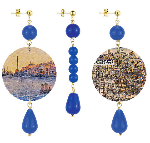 Orecchini Genova Classico Pietre Blu - Lebole Maison