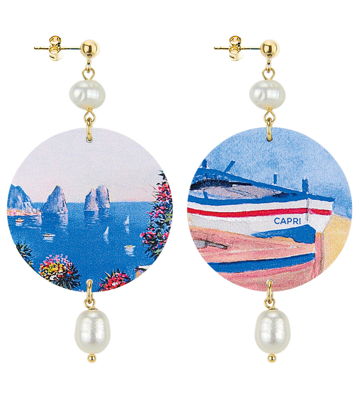 Orecchini Capri Barca Classico Perla - Lebole Maison