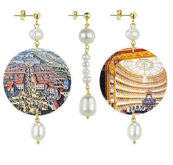 Orecchini Torino Classico Pietre Perla - Lebole Maison