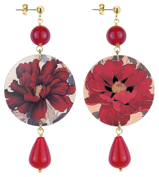 Orecchini Fiore Rosso Classico Rubino - Lebole Maison