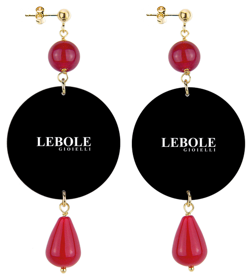 Orecchini Fiore Rosso Classico Rubino - Lebole Maison