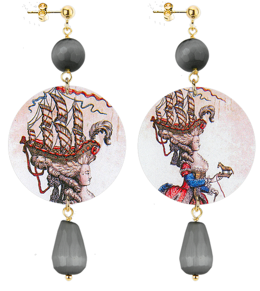 Orecchini Maria Antonietta Classico Grigio - Lebole Maison