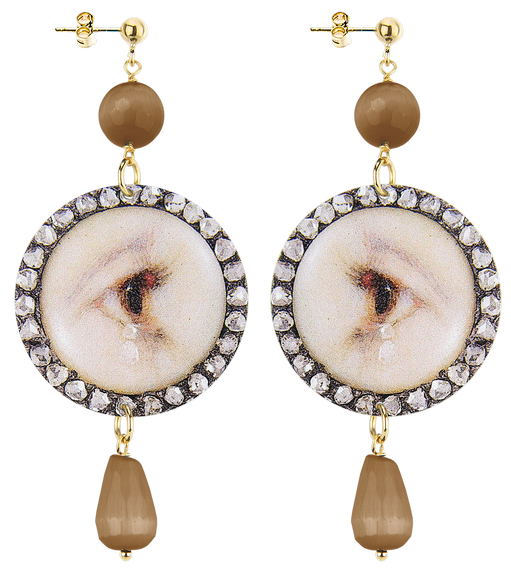 Orecchini Occhi Classico Marrone - Lebole Maison