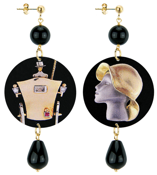 Orecchini Carrozza Classico Nero - Lebole Maison