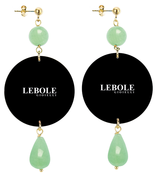 Orecchini Fiore Rosa Classico Verde Giada - Lebole Maison