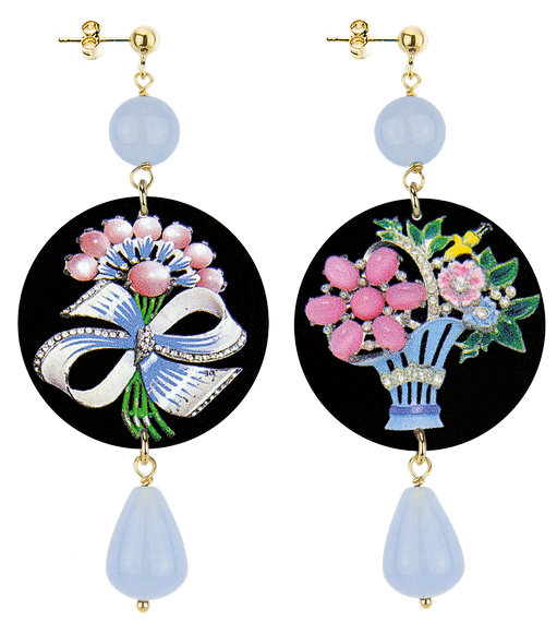 Orecchini Gioiello Fiore Classico Celeste - Lebole Maison