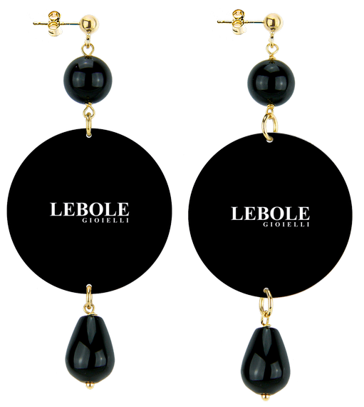 Orecchini Corno E Coccinella Classico Nero - Lebole Maison