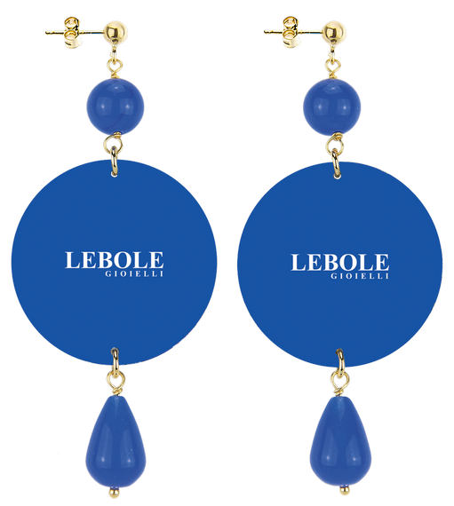 Orecchini Tessuto Fiori Classico Blu - Lebole Maison
