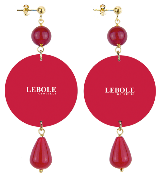 Earrings Flowers Fabric Ruby Classic - Lebole Maison