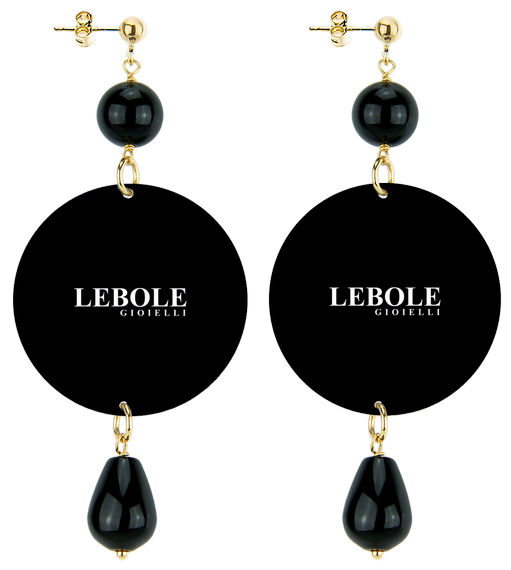 Orecchini Tessuto Fiori Classico Nero - Lebole Maison