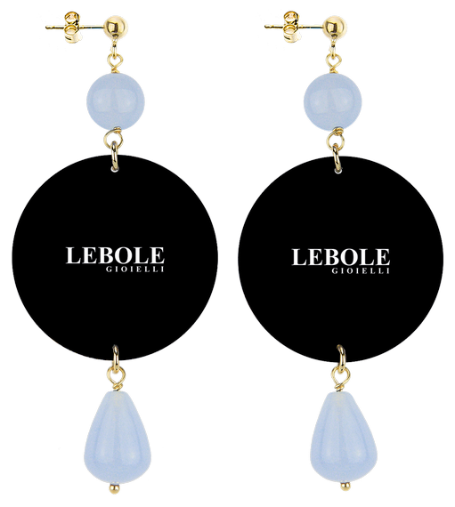 Orecchini Tessuto Fiori Classico Celeste - Lebole Maison