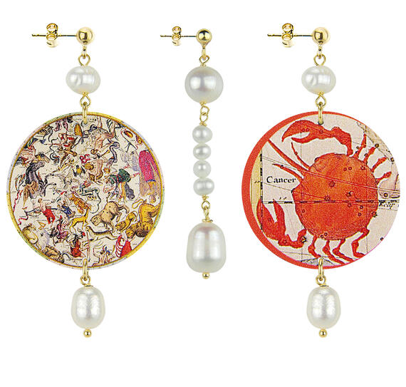 Orecchini Cancro Classico Pietre Perla - Lebole Maison