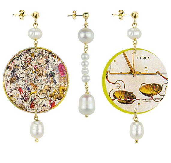 Orecchini Bilancia Classico Pietre Perla - Lebole Maison
