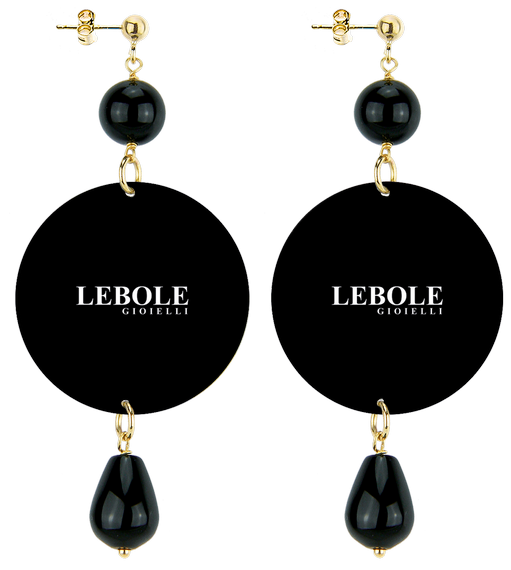 Earrings Spotted Black Classic - Lebole Maison